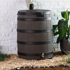 Good Ideas 50 Gallon Green Darkened Rib Rain Barrel - Rain Wizard