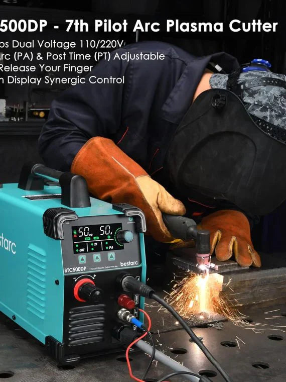 50A Plasma Cutter, Dual Voltage 110/220V, Digital Display - BTC500DP 7th Gen
