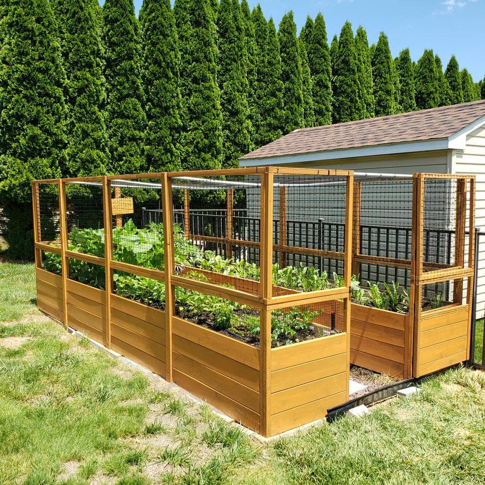 Outdoor Living Today Cedar Garden In A Box With Deer Fencing, 8 ft. x 16 ft. - RB816DFO