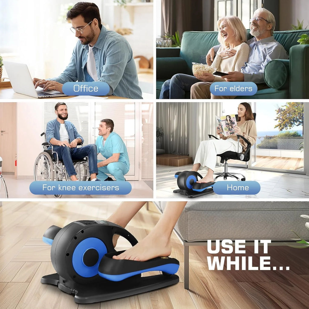 ANCHEER Under Desk Elliptical Seated Foot Pedal Exerciser, Sky Blue, 18in D x 16in W x 10in H - AR-65