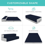 Best Choice Products Queen-Size 4in Tri-Fold Foam Mattress With Carry Case - Grey