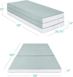 Best Choice Products Queen-Size 4in Tri-Fold Foam Mattress With Carry Case - Grey