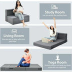 ASDRFYU 6 Inch Tri-Fold Folding Sofa Bed With Pillow