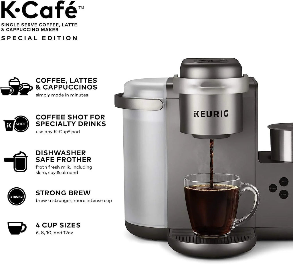 Keurig Single-Serve Coffee, Latte, And Cappuccino Maker, Nickel - K-Cafe Special Edition