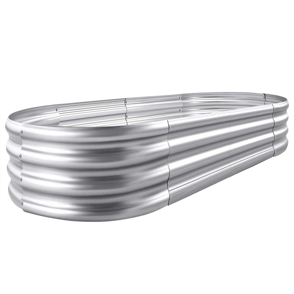Land Guard Galvanized Raised Garden Bed Kit 4x2x1ft - 1-Silver