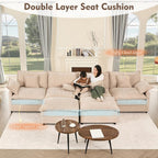 108 Inch U Shape Sectional Sofa With Removable Footstool