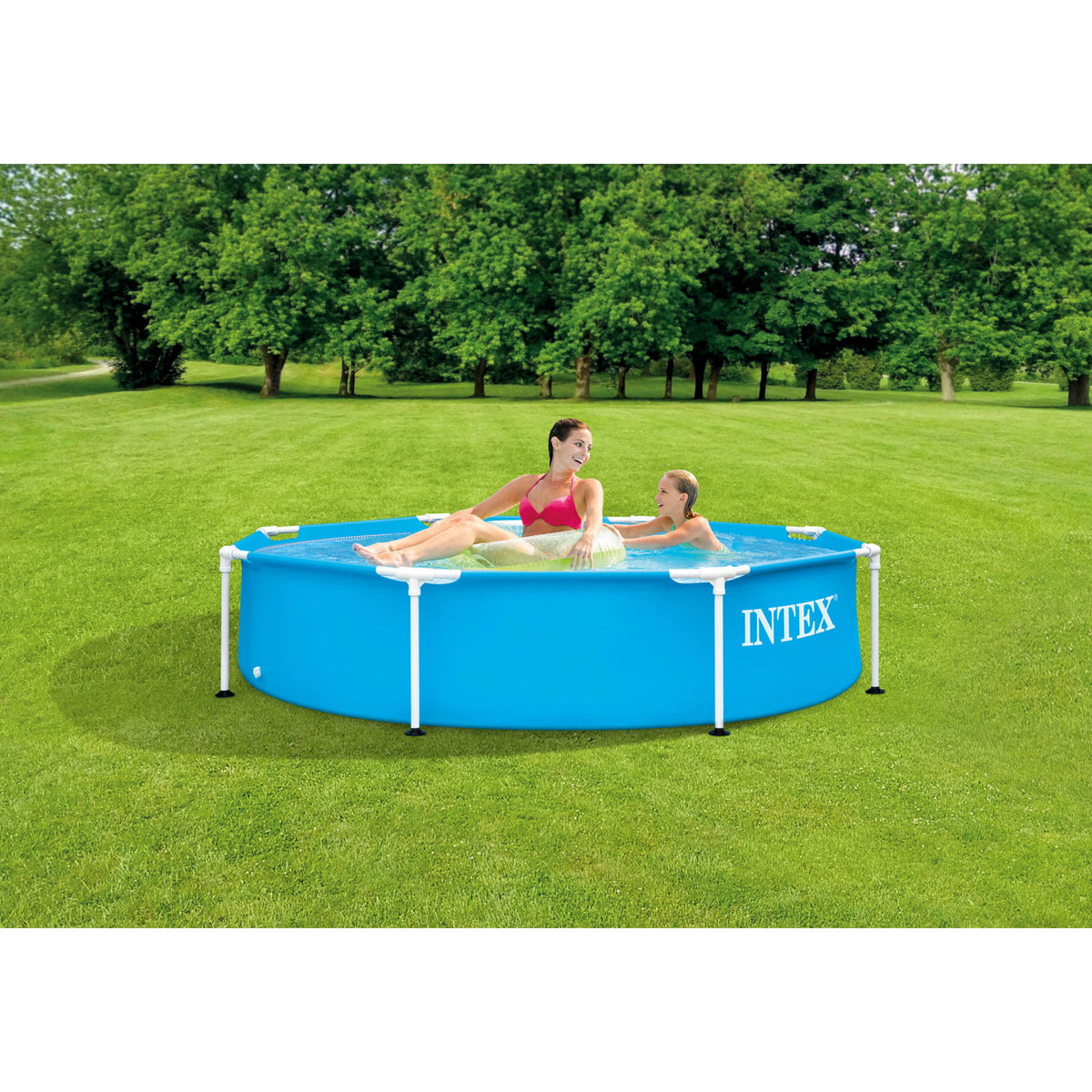Intex Round Metal Frame Swimming Pool 8 ft x 20 in Blue - 28205EH
