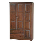 Grand Wardrobe Armoire, 100% Solid Wood, Mocha