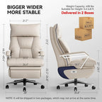 OKUP Executive Office Chair With 2 Motors, Footrest, 190 Kg Capacity, Beige - M80