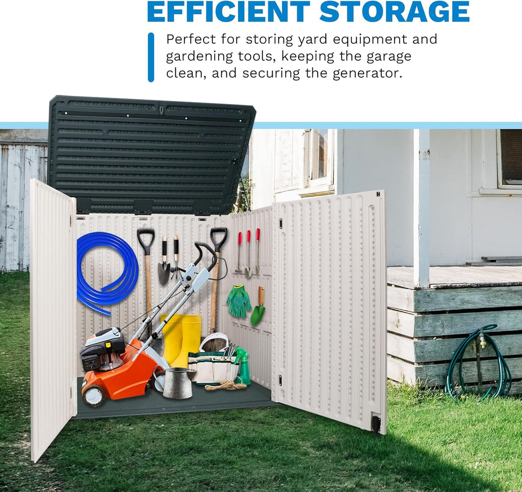 Resin Outdoor Storage Box, 47 Cu Ft, Lockable, Waterproof