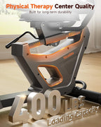 Niceday Recumbent Exercise Bike, 400 LBS Capacity, 16-Level Magnetic Resistance, Brown+Orange