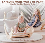 Tiny Land 5-in-1 Pikler Triangle Climbing Set With Slide And Arch - TLTGPT001