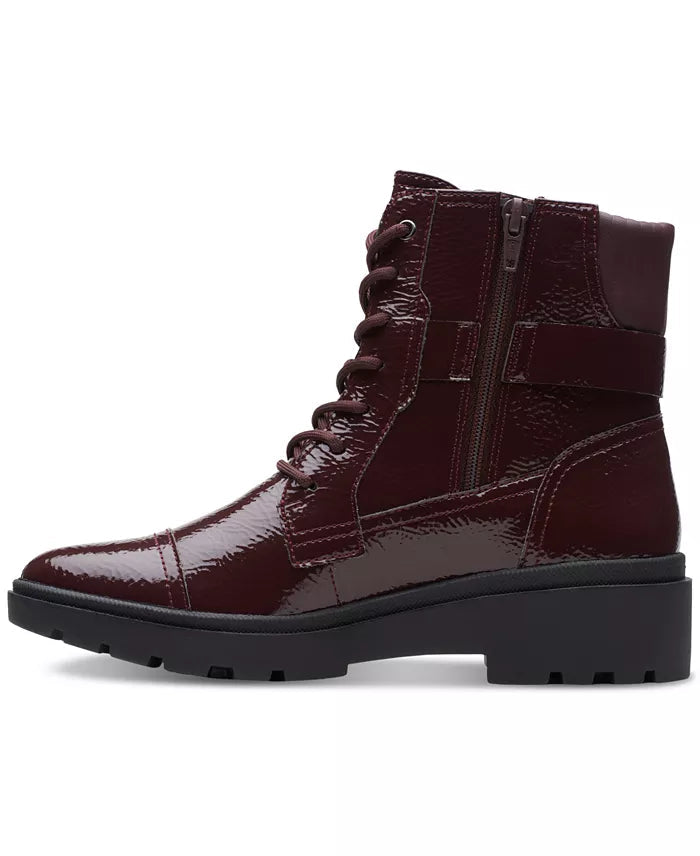 Women's Lace-Up Buckle Ankle Boots With 2-Inch Heel