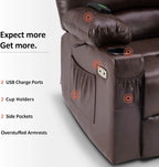 Heated Lift Recliner for Seniors with USB and Cup Holders