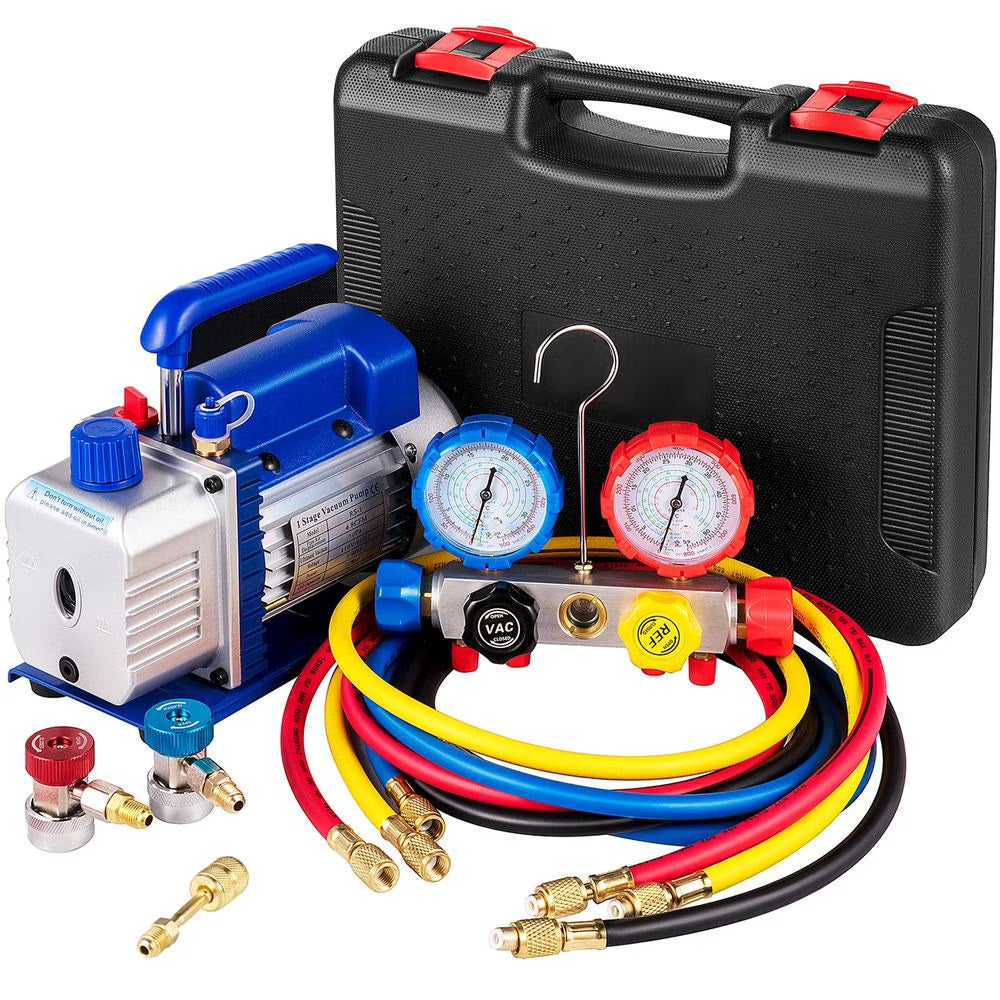 HVAC Vacuum Pump Kit, 4.8 CFM, 1/3 HP, Single Stage, 5 Pa - ZK44.8CFM