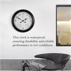 Outdoor Wall Clock With Thermometer And Hygrometer, 24-Inch, Black