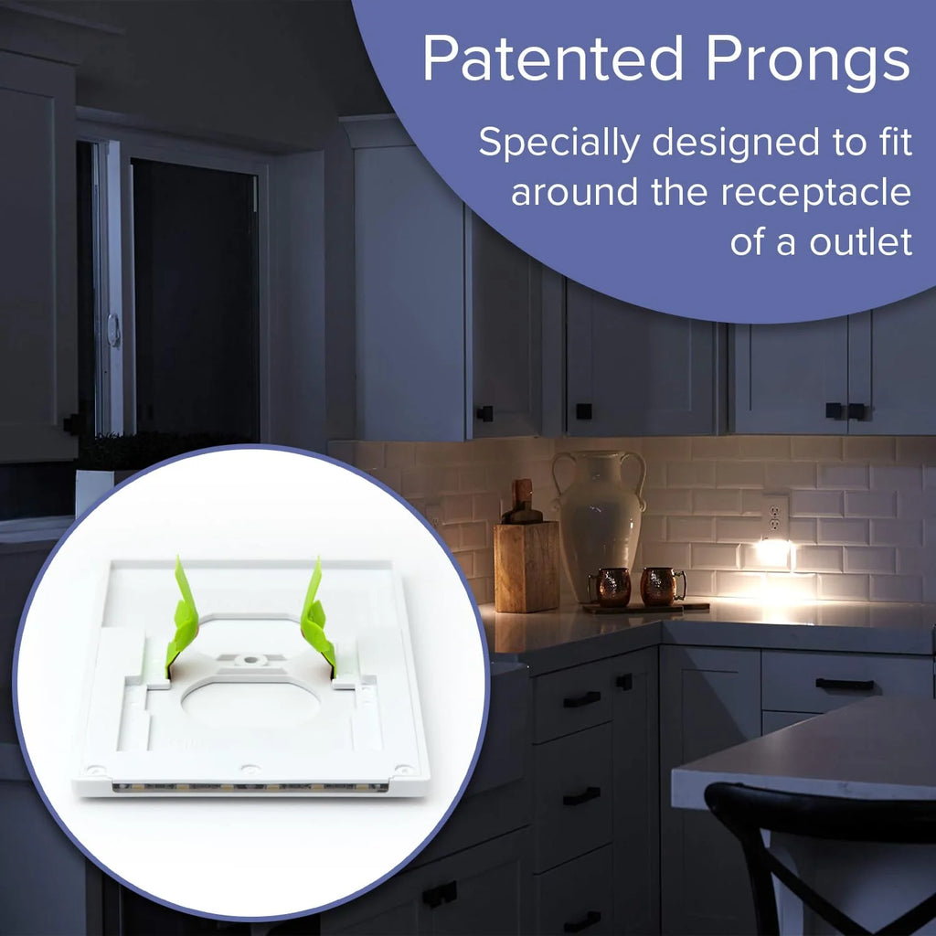 SnapPower GuideLight 2 Duplex LED Night Light Outlet Wall Plate, 6 Pack, White