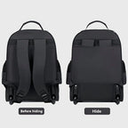 Rolling Backpack With Retractable Handle, Aluminum Frame, Oxford Fabric, Black