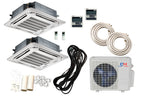 Cooper & Hunter 28000 BTU Dual Zone Mini Split Ceiling Cassette With 12K+12K And 25 Ft Installation Kit