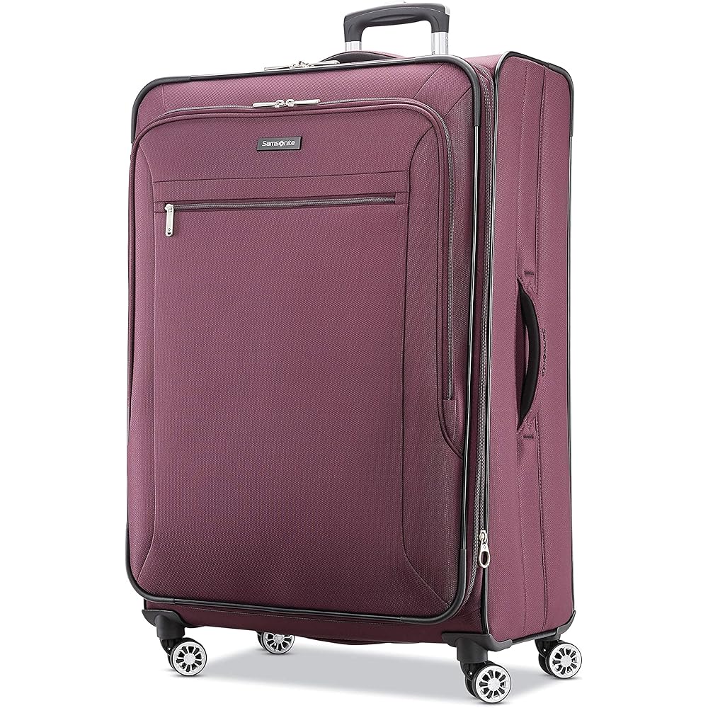 Samsonite Ascella X Softside Expandable Spinner Luggage, Plum, Checked-Large 29-Inch