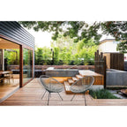 HighlanderHome Outdoor Acapulco Chair, White, 34 x 28 x 30 Inches