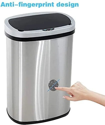 Bigacc 13 Gallon 50 Liter Automatic Stainless Steel Kitchen Trash Can - Automatic-Silver