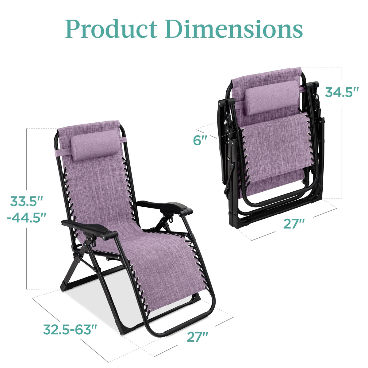 Best Choice Products Oversized Zero Gravity Folding Recliner With Removable Cushion And Side Tray - Fossil Gray