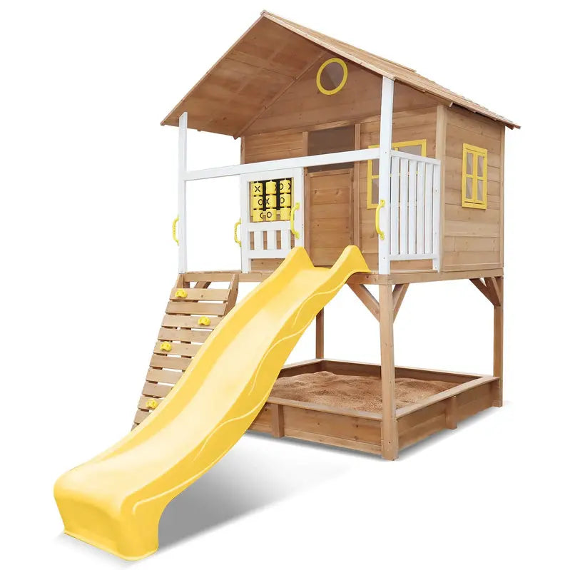 Lifespan Kids Warrigal Cubby House With Yellow Slide - 369cm x 237cm x 279.8cm