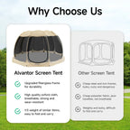 Alvantor Screen House Camping Tent 12'x12' Beige - 9020#E8