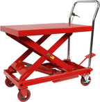 Hydraulic Double Scissor Lift Table Cart, 500 lbs, 30 inch Lifting Height