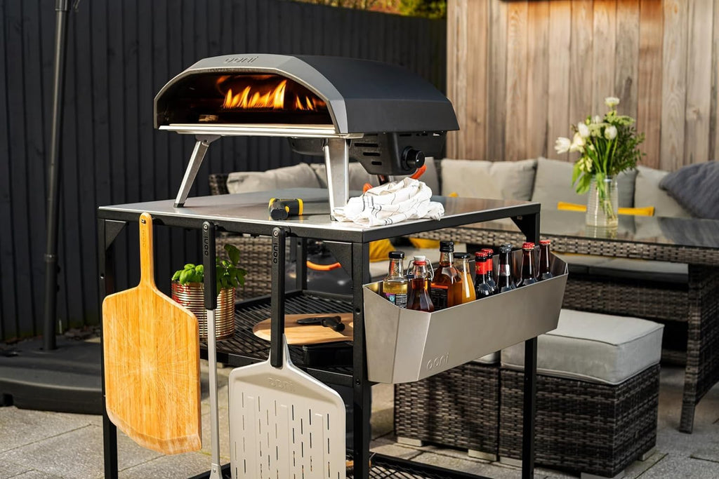 ooni Large Modular Outdoor Table - 31x31x35 Inch Stainless Steel Pizza Oven Stand