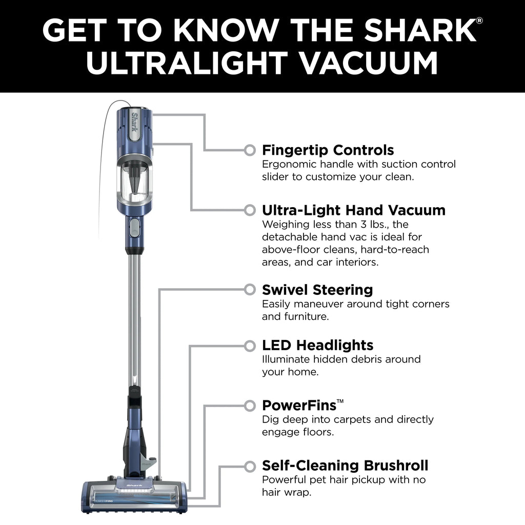 Shark UltraLight Pet Pro Corded Stick Vacuum With Self-Cleaning Brushroll - HZ600