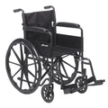 Drive Medical Silver Sport 1 Wheelchair With Full Arms And Swing Away Removable Footrest