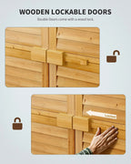Lofka Outdoor Storage Cabinet With 2 Lockable Doors And 2 Adjustable Shelves, 34.3 x 18.3 x 63.2 in