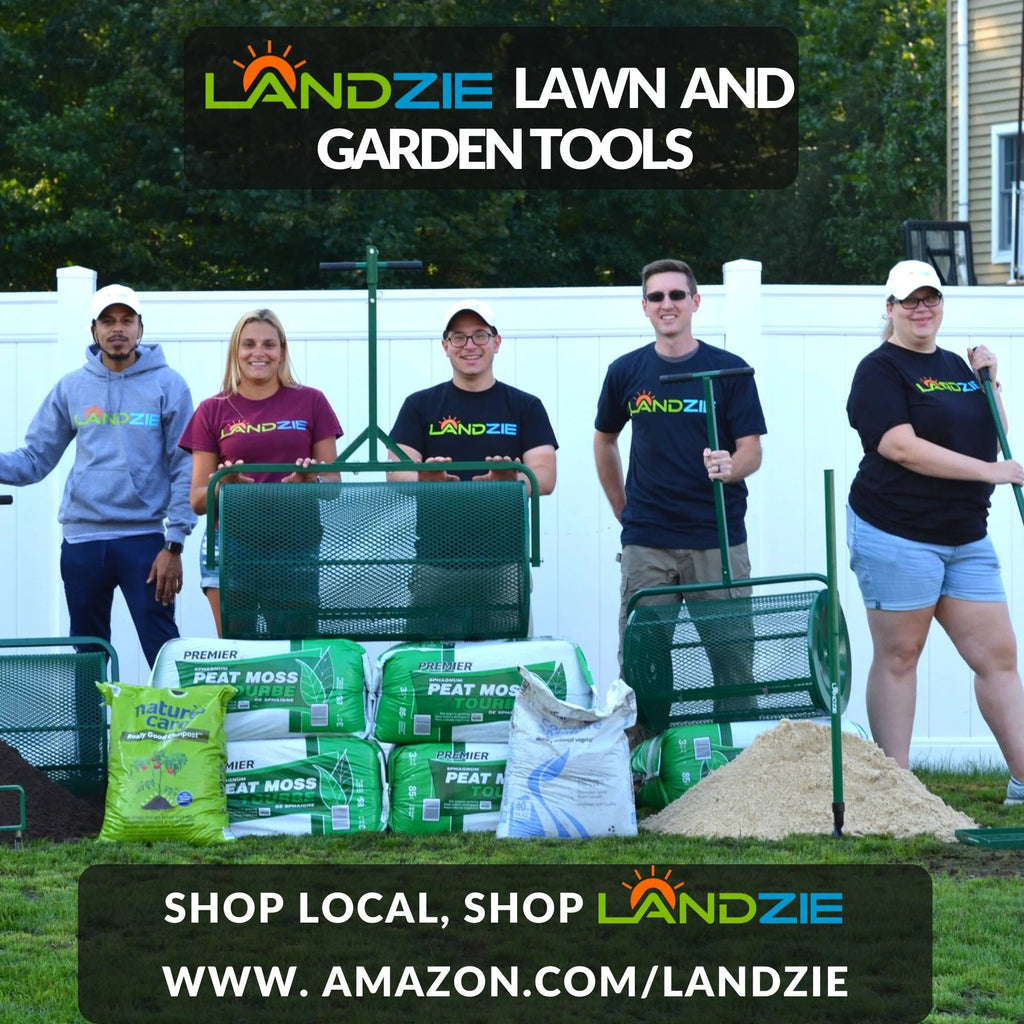 Landzie 24-Inch Walk-Behind Compost Spreader With Metal Mesh Basket