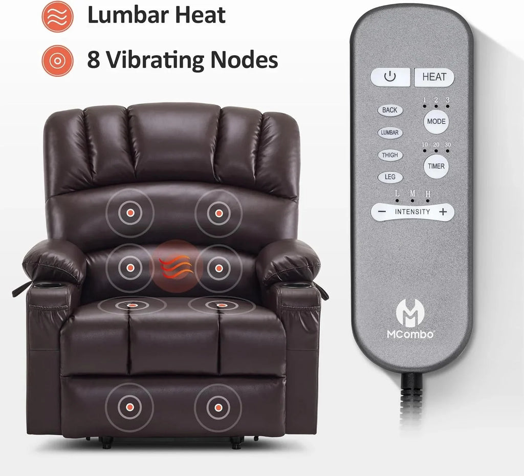 Heated Lift Recliner for Seniors with USB and Cup Holders