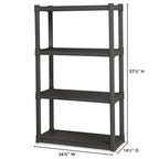 Sterilite Plastic Indoor Outdoor 4-Shelf Shelving Unit, Flat Gray, 3 Pack