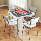 Costway Folding Mahjong Table With Cup Holders, Felt Mat And Carrying Handle - 35in x 35in x 29in