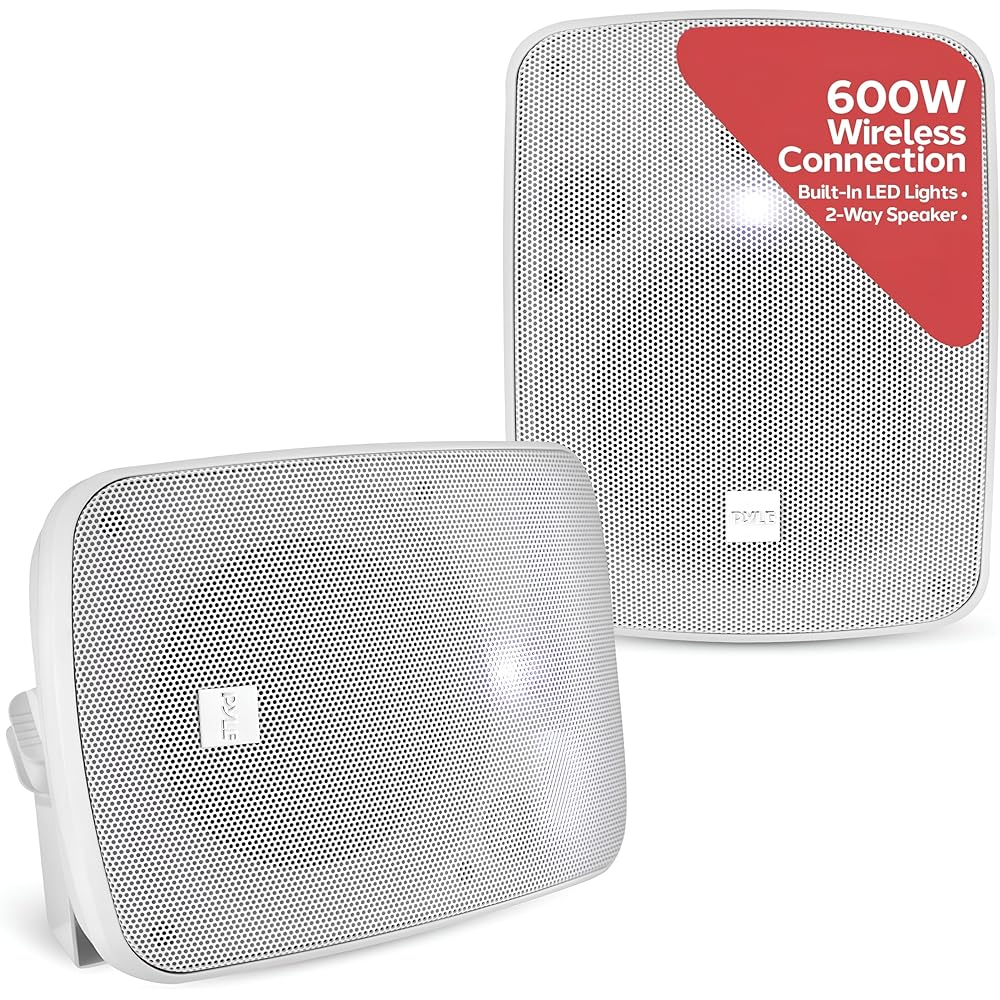 Pyle Bluetooth Waterproof 600 Watt 5.25 in 2-Way Outdoor Speaker Pair