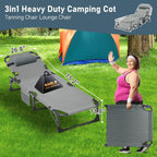 Slsy 5-Position Adjustable Folding Lounge Chair And Cot - 75.2" x 25.6" x 11.8"