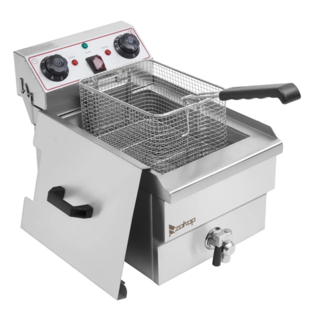Electric Deep Fryer 8.5QT/8L Total Capacity, 12.5qt/11.8l - 1700W Blue Large Handle