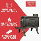 Logwood Cast Iron Wood Stove, 900 Sq. Ft., EPA Exempt - 1269E