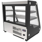 KoolMore 35 inch NSF Commercial Countertop Refrigerator Display Case, 5.6 Cu. Ft., Black And Stainless Steel - CDC-5C-BK