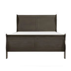 Eastern King Size Sleigh Bed, Stained Gray Finish, 1 Pc