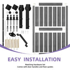 Uforic Sliding Barn Door With Hardware Kit, 48 x 84 in, Gray