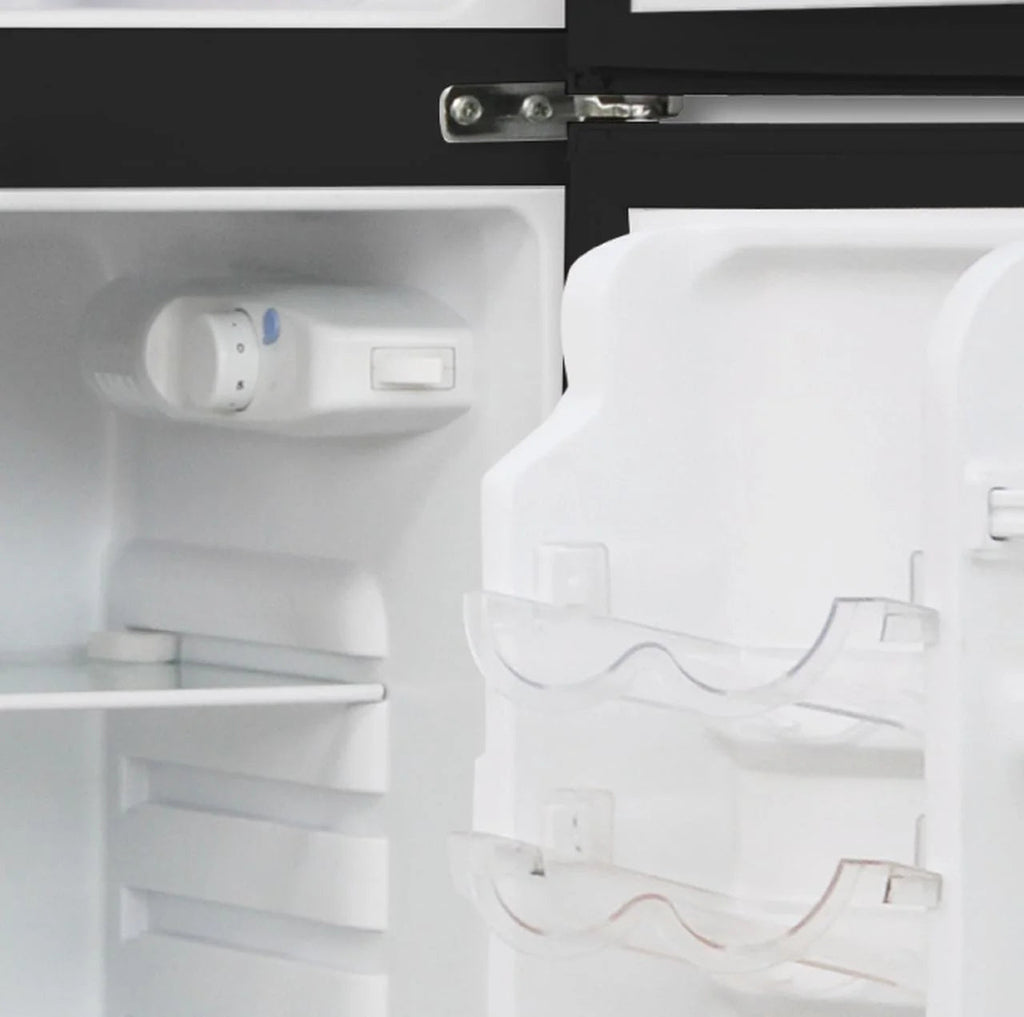 FRIGIDAIRE Two Door Mini Refrigerator With Freezer, 4.7 Cu Ft, VCM Stainless Steel, 43 in H x 19.1 in W x 20 in D