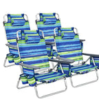 Costway Folding Backpack Beach Chairs 4-Pack, 5-Position Adjustable