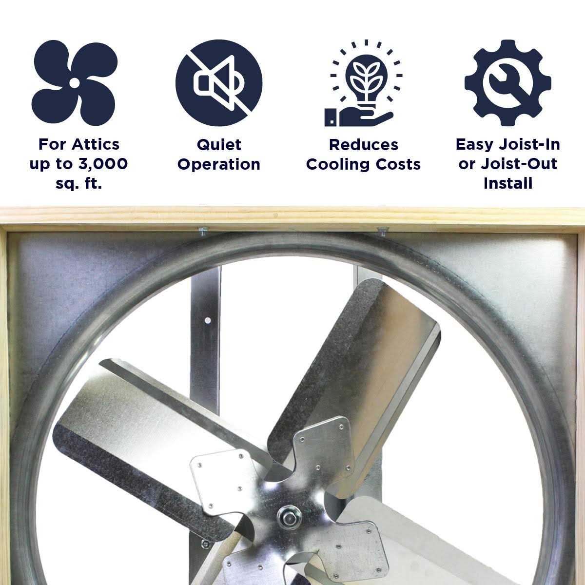 Cool Attic 30 Inch Belt Drive Whole House Fan With Shutter - CX30BD-2SPD