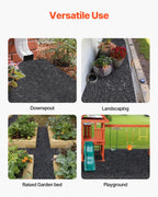 VEVOR Rubber Mulch Mat, 2 Rolls, 96 x 22 inch, Black - HJ6002
