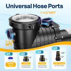 VIVOHOME 2.0HP Pool Pump, 115V/230V, 6800GPH - Self-Priming Motor